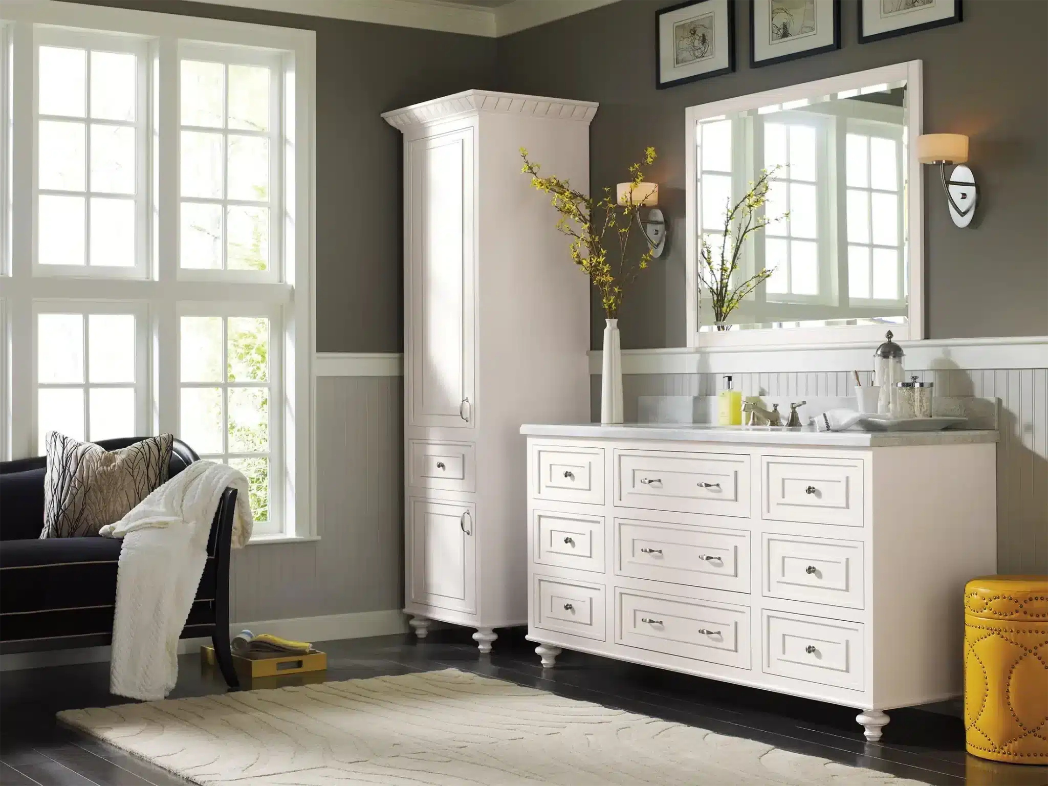 Remodeled bathroom with a tiled shower