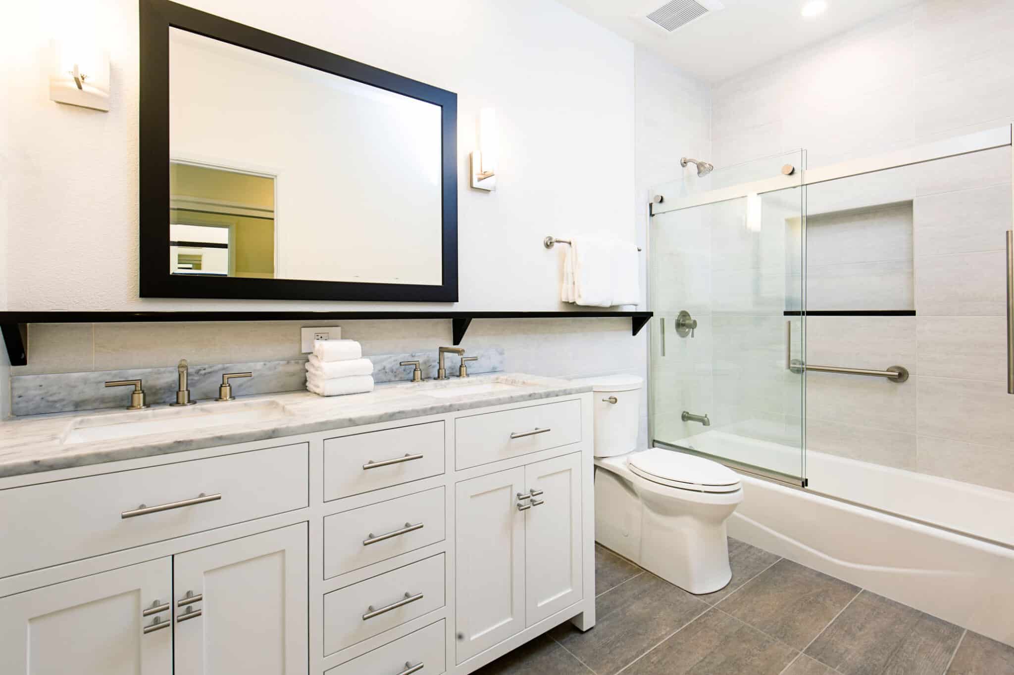 Bathroom with a white double vanity